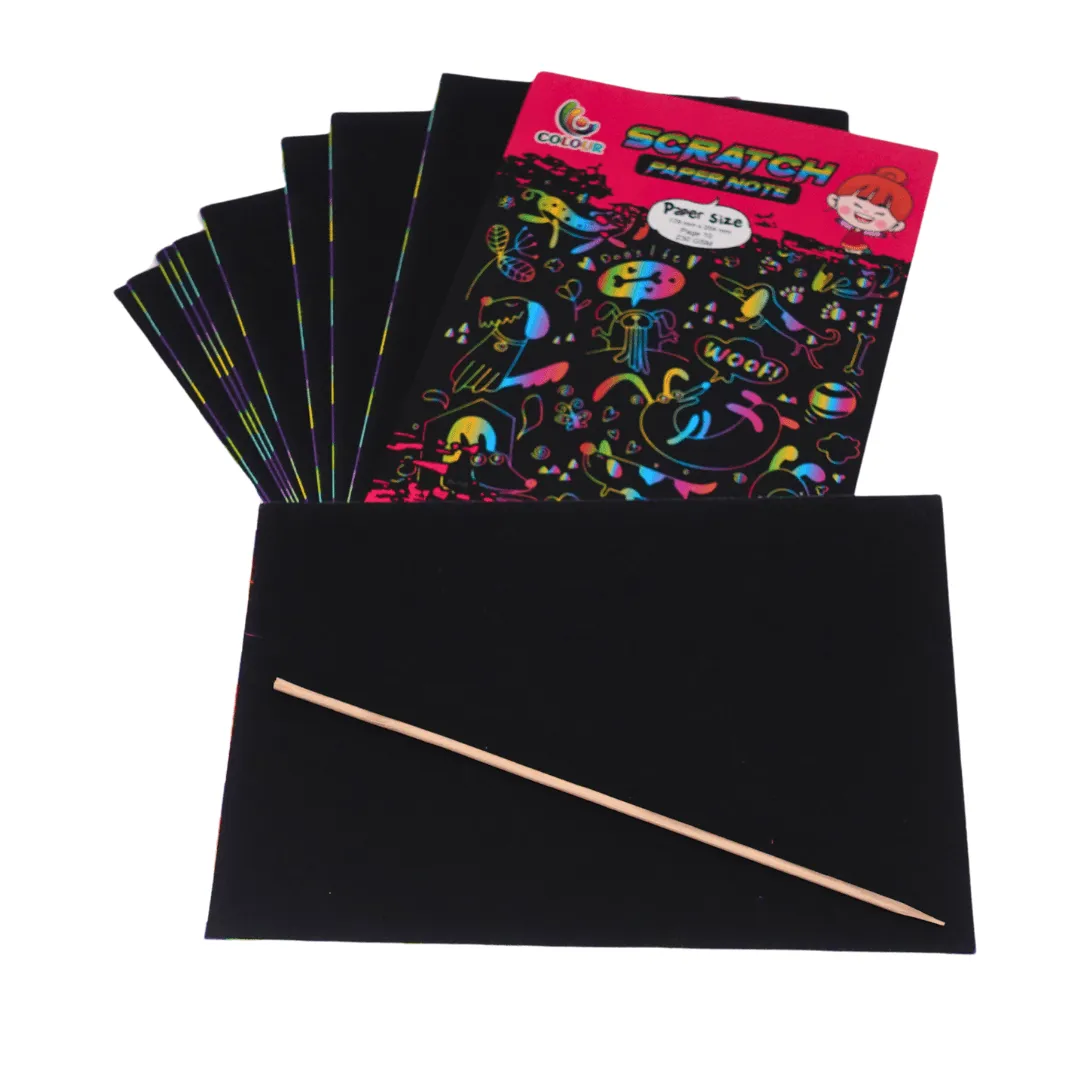 1 Scratch Notebook of 10 Pages- 178mm*254mm (Random design will be send)