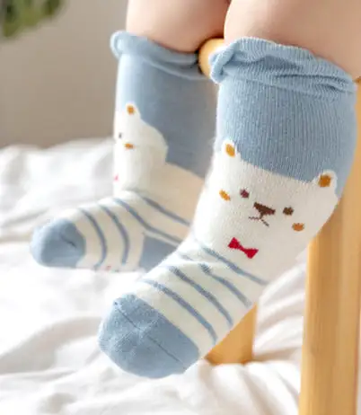 3 Pack Kids' Socks | non skid | Bear + fox