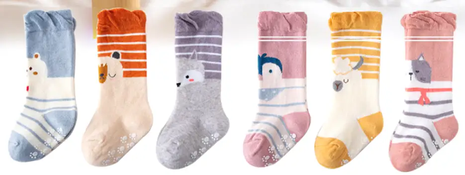 3 Pack Kids' Socks | non skid | Bear + fox