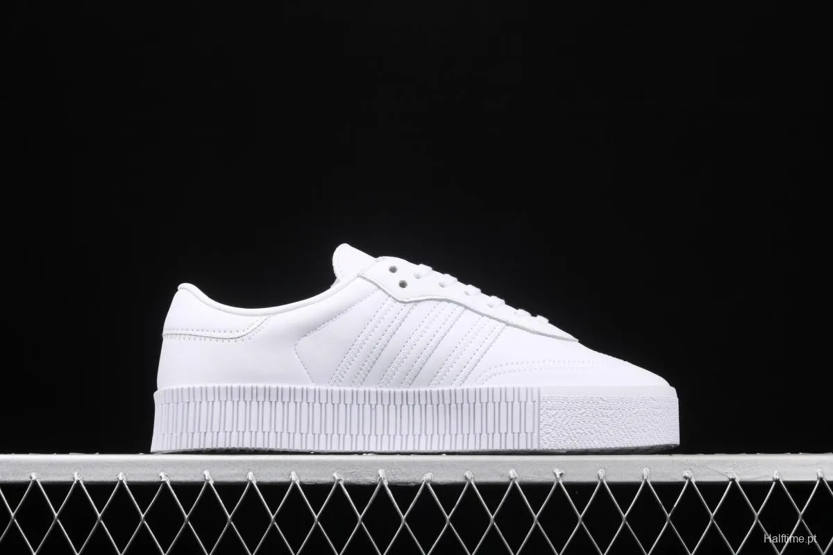 Adidas Sambarose W FU9197 clover vintage pure white thick-soled high board shoes