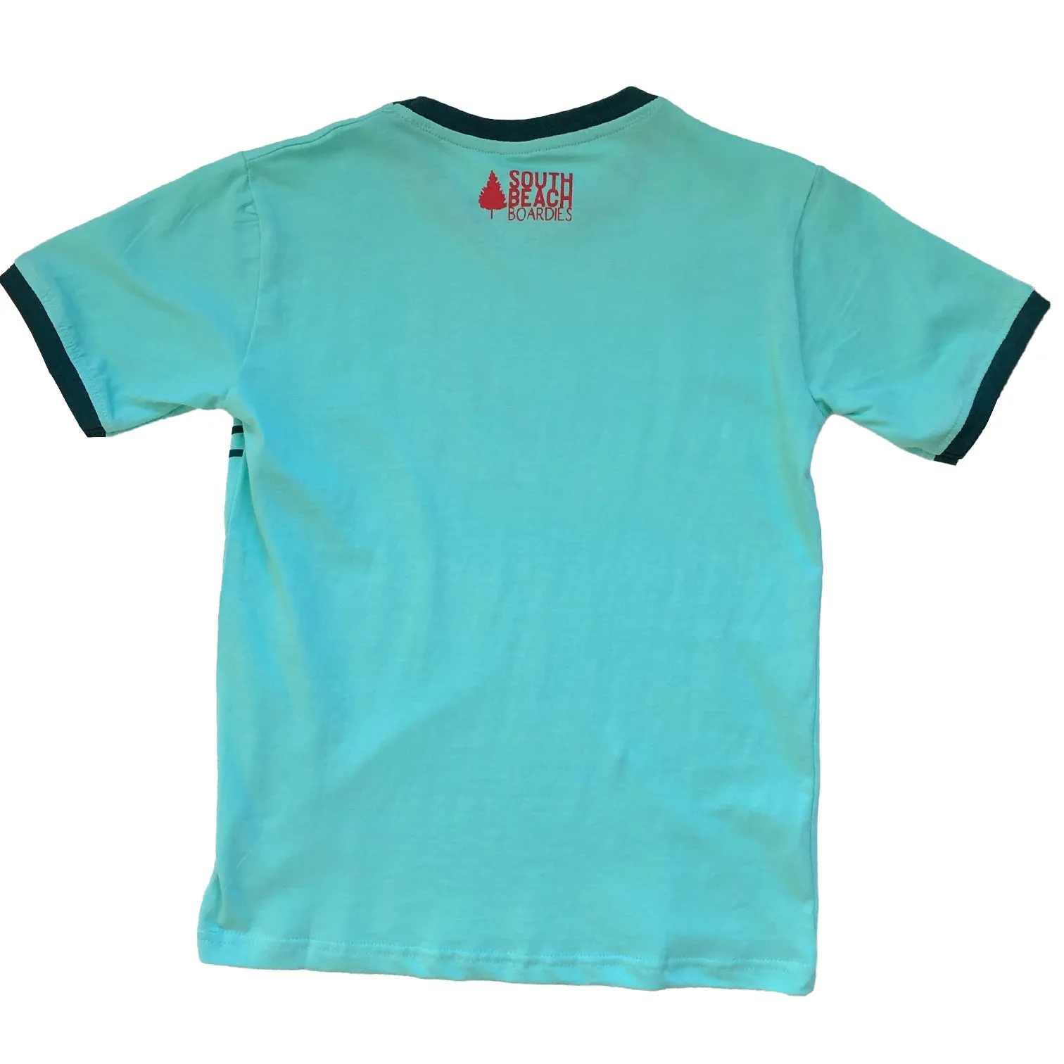 Adults Unisex Organic Ringer T-Shirt: Turquoise Dingo