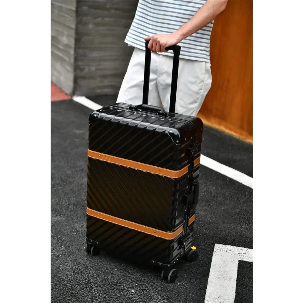 Aluminium Frame Spinner Wheel Hand Luggage Travel Bag Suitcase