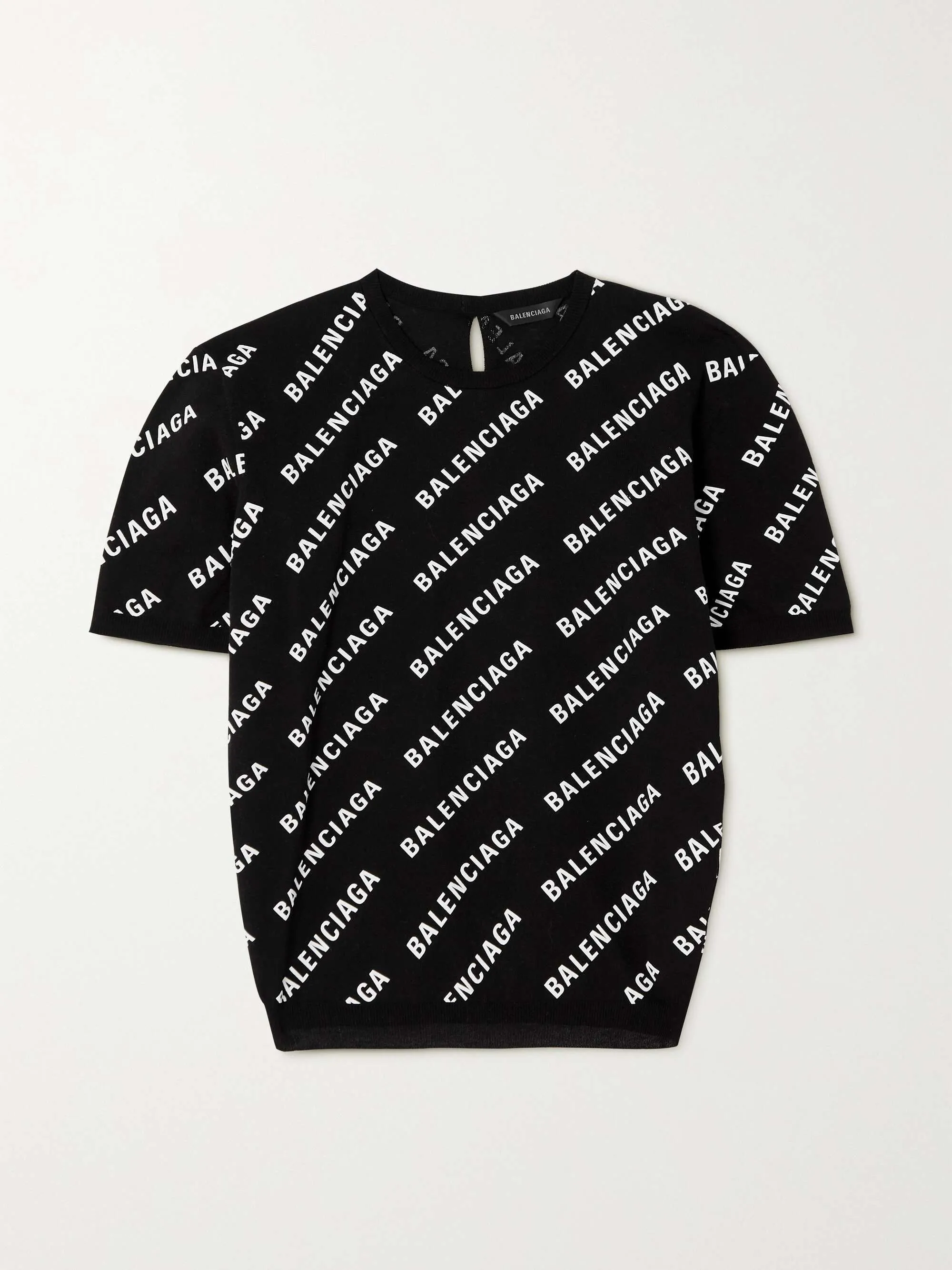 BALENCIAGA  |Casual Style U-Neck Cotton Short Sleeves Logo