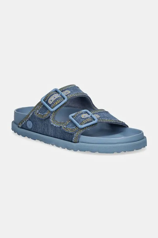 Birkenstock 1774 sliders Arizona Stone Washed Denim women's blue color 1028844