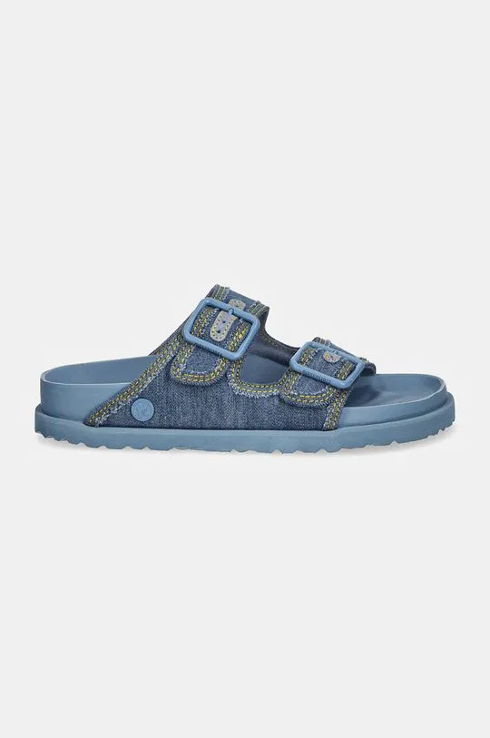 Birkenstock 1774 sliders Arizona Stone Washed Denim women's blue color 1028844