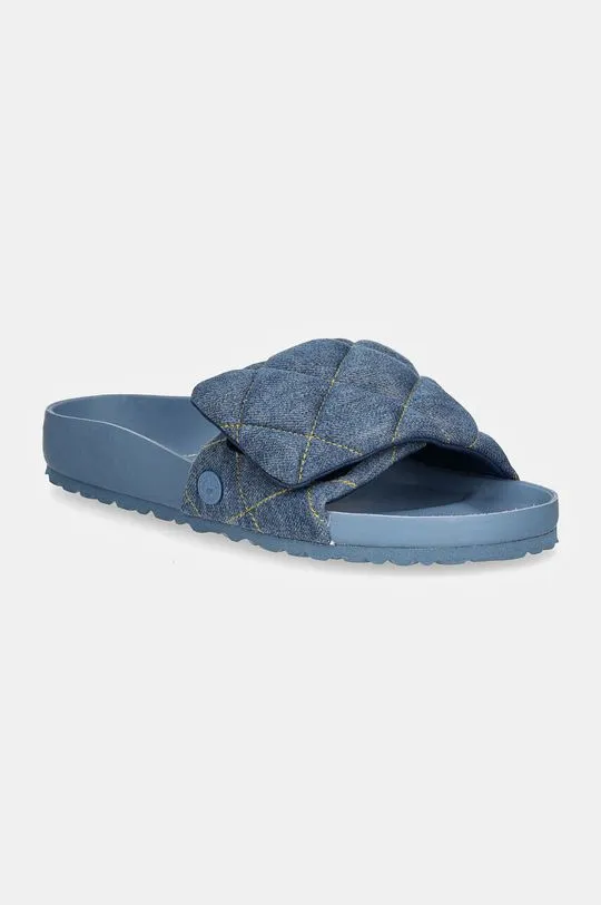 Birkenstock 1774 sliders Sylt Stone Washed Denim women's blue color 1028693