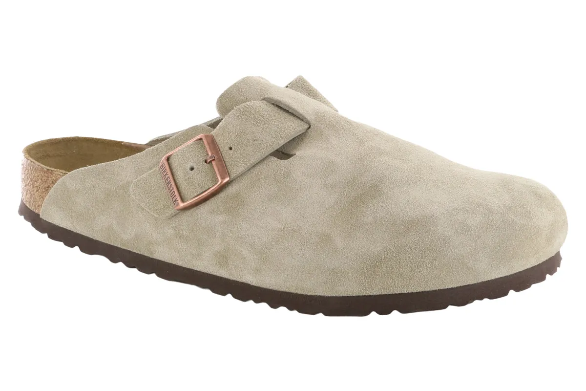 Birkenstock Boston Soft Footbed Suede Leather Taupe