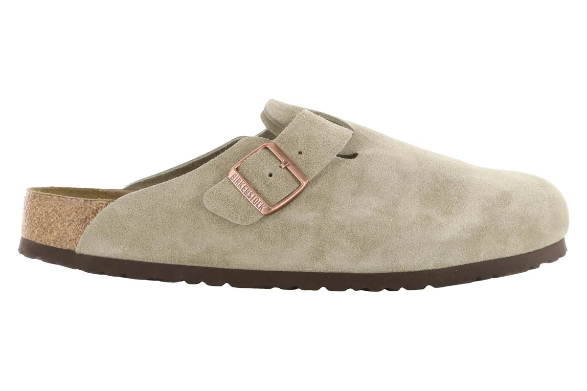 Birkenstock Boston Soft Footbed Suede Leather Taupe