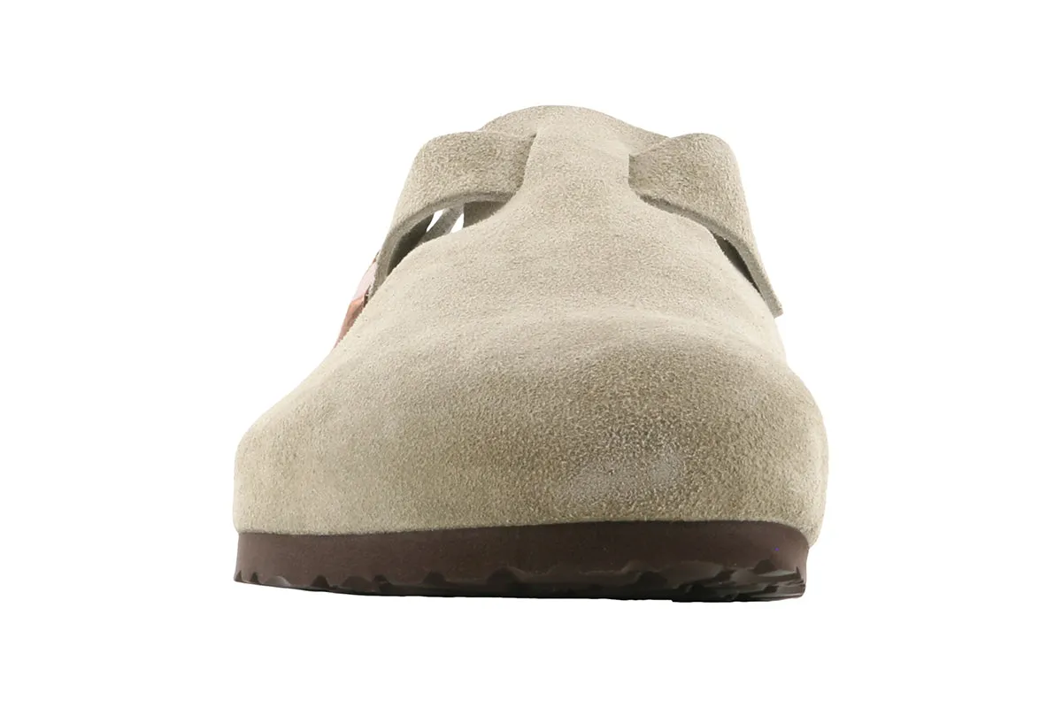 Birkenstock Boston Soft Footbed Suede Leather Taupe