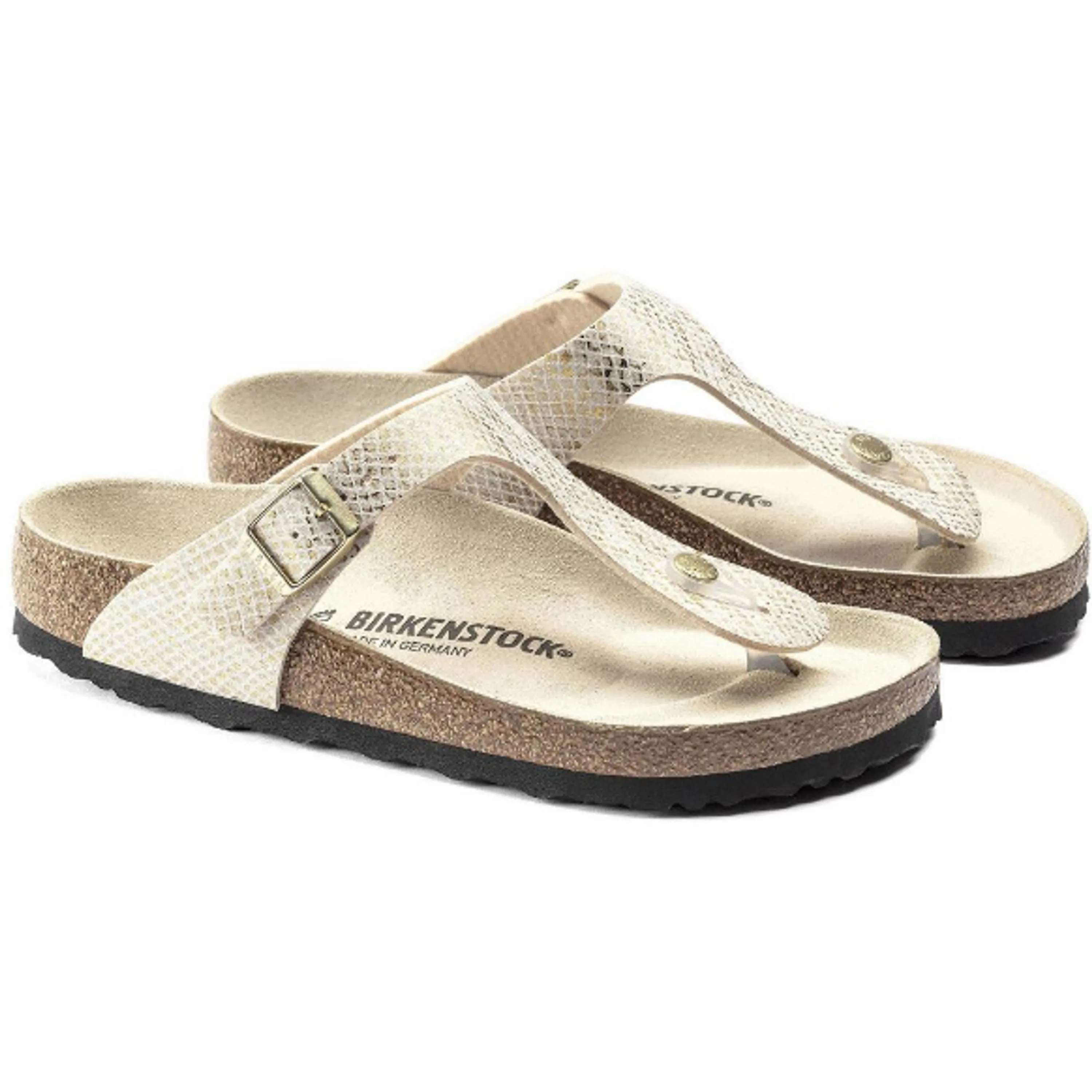 Birkenstock Gizeh Toe Separator Regular shiny, python, eggshell Microfiber