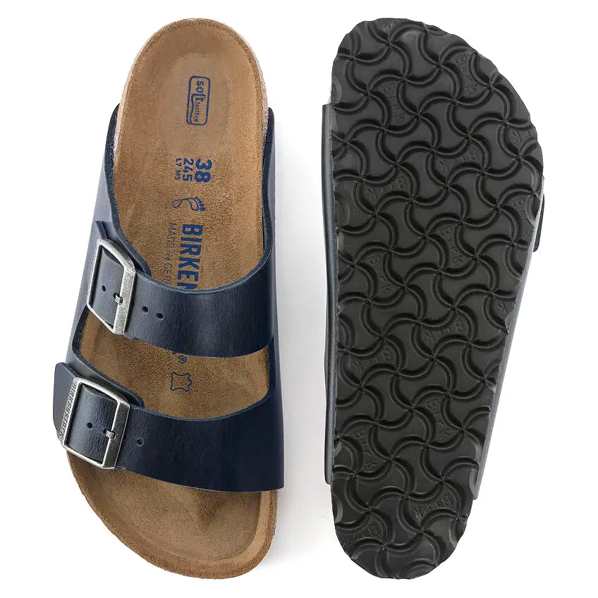 Birkenstock UNISEX Arizona Soft Footbed Oiled Leather (Blue - Regular Fit)