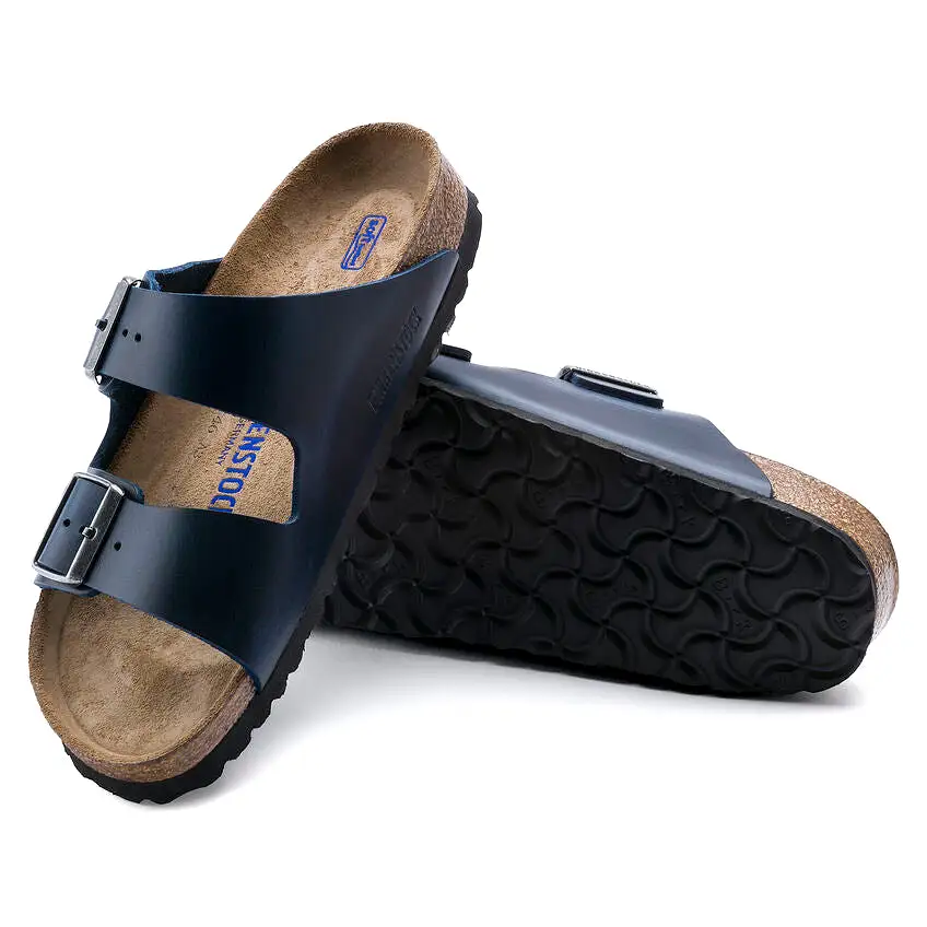 Birkenstock UNISEX Arizona Soft Footbed Oiled Leather (Blue - Regular Fit)