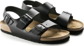 Birkenstock Unisex Milano Natural Leather Regular Black | Buy Birkenstock Unisex Milano Natural Leather Regular Black here | Out