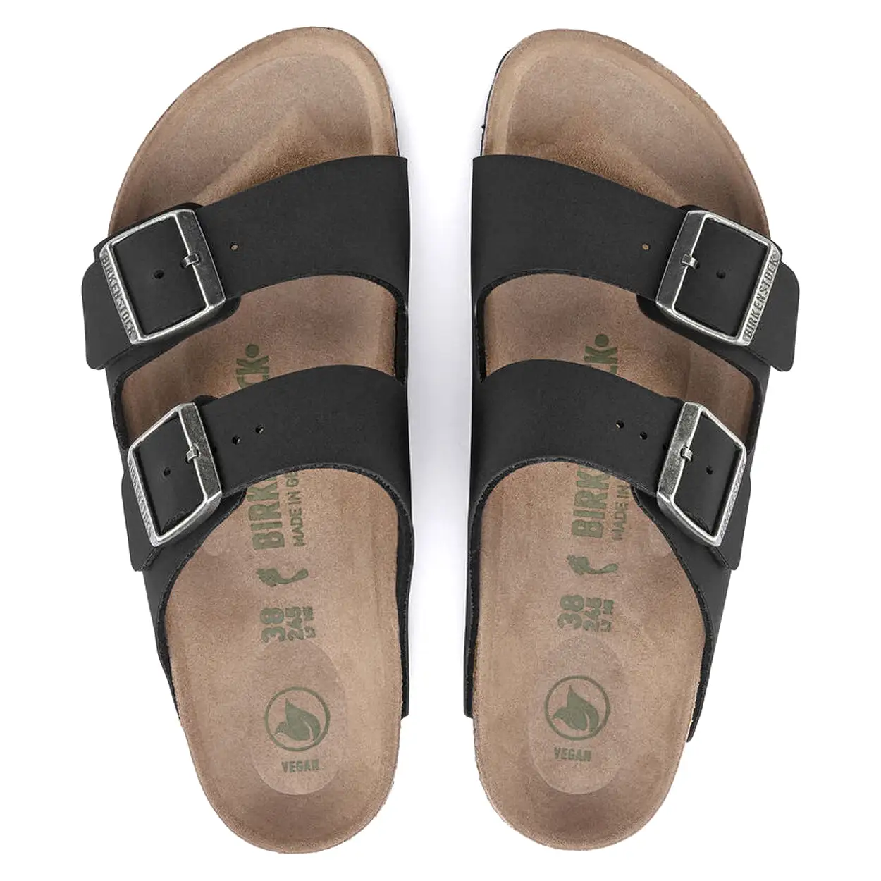 BIRKENSTOCK Women's Arizona Vegan Birkibuc (Black - Regular Fit)