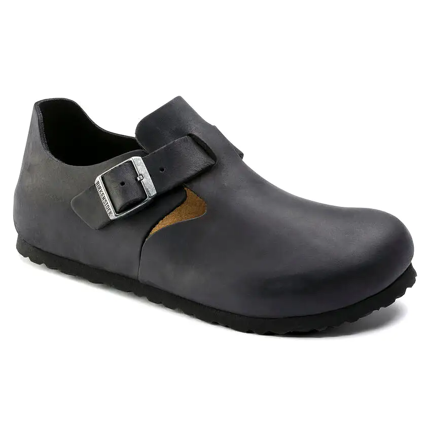 Birkenstock Women's London Oiled Leather (Black - Narrow fit)