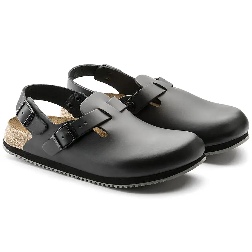 BIRKENSTOCK Women's Tokio Super Grip Leather (Black - Narrow Fit)