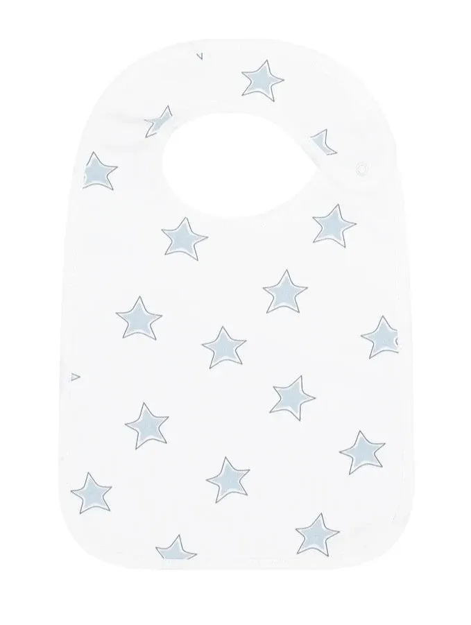 Blue Stars Print Feeding Bib