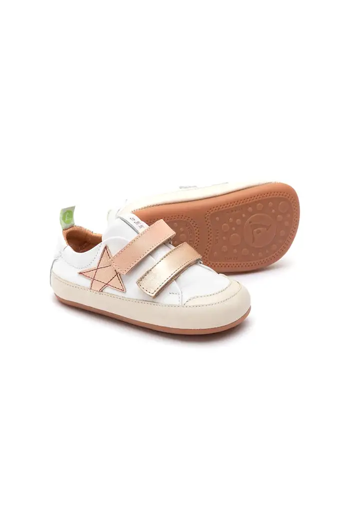 Bossy Star Sneakers - White / Metallic Salmon / Candy