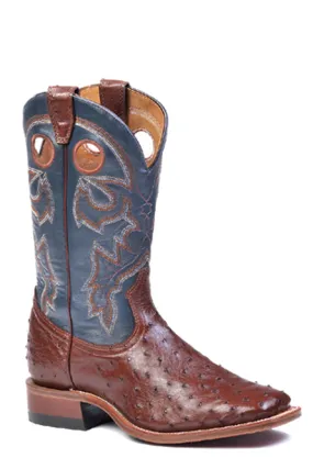 Boulet Mens Western Boots Smooth Cigar Ostrich Boots 4506