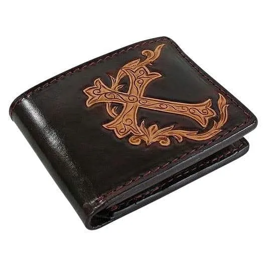 Brown Leather Men's Cross Wallet