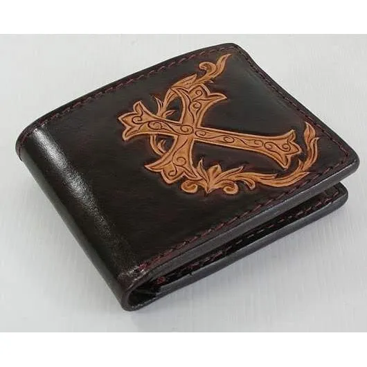 Brown Leather Men's Cross Wallet