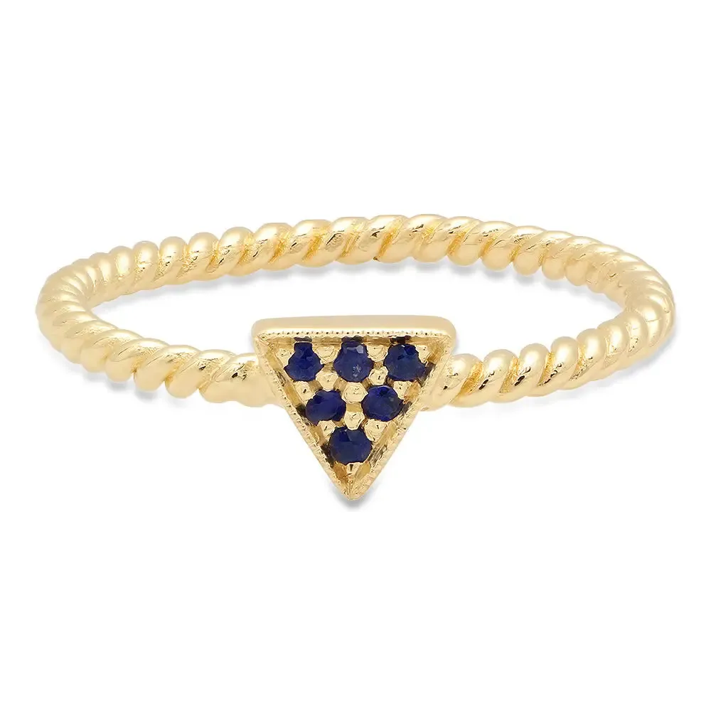 Chic Triangle Twisted Sapphire Ring