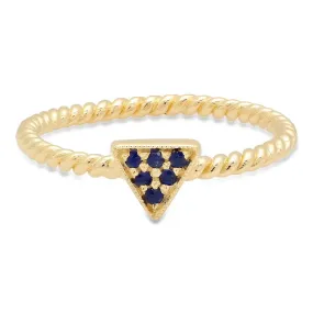 Chic Triangle Twisted Sapphire Ring