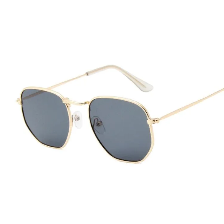 Classic Chic: Small Square Metal Frame Sunglasses