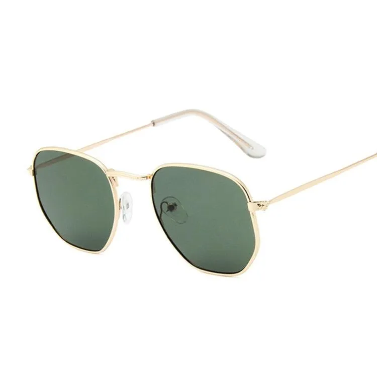 Classic Chic: Small Square Metal Frame Sunglasses