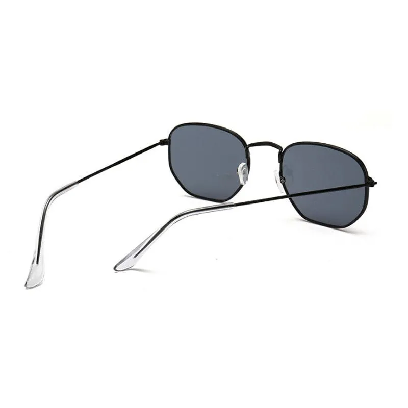 Classic Chic: Small Square Metal Frame Sunglasses