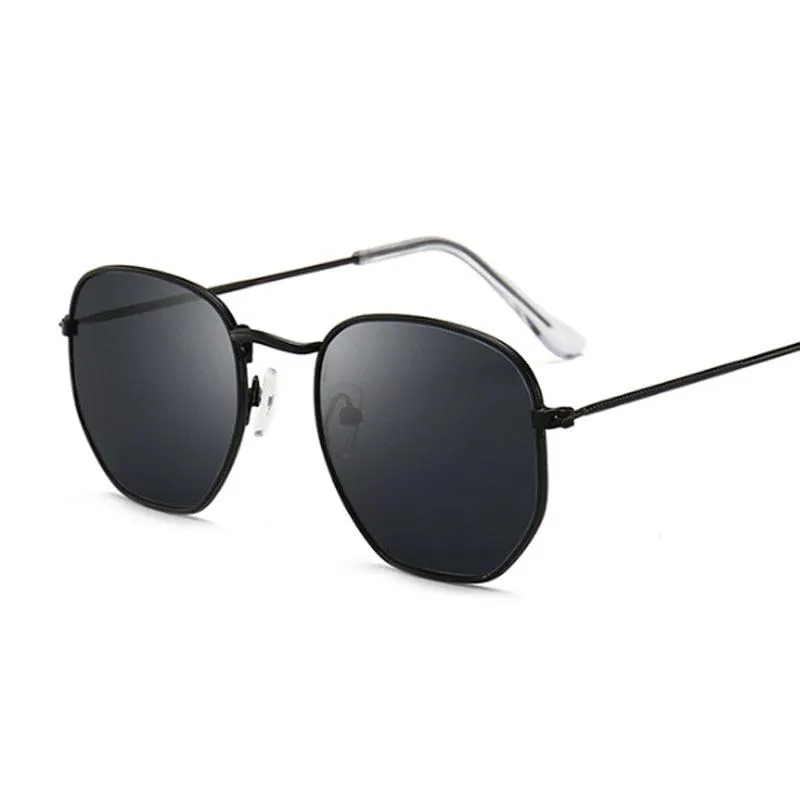 Classic Chic: Small Square Metal Frame Sunglasses