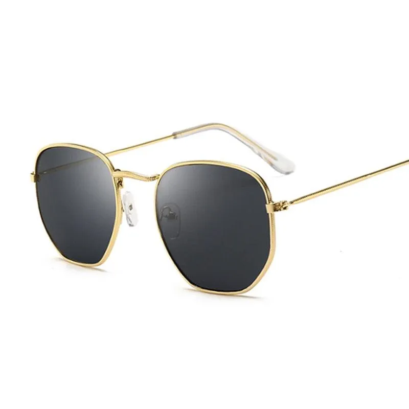 Classic Chic: Small Square Metal Frame Sunglasses