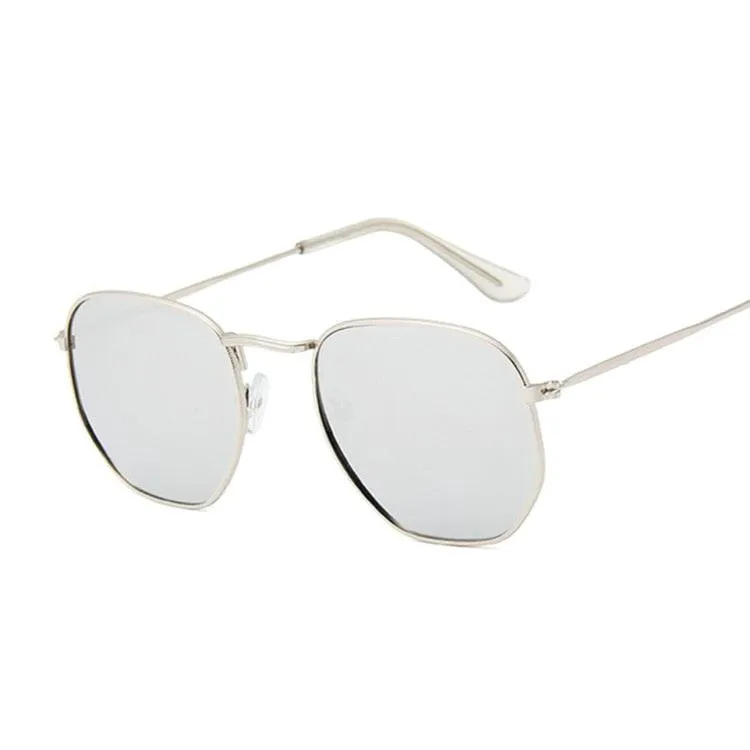 Classic Chic: Small Square Metal Frame Sunglasses