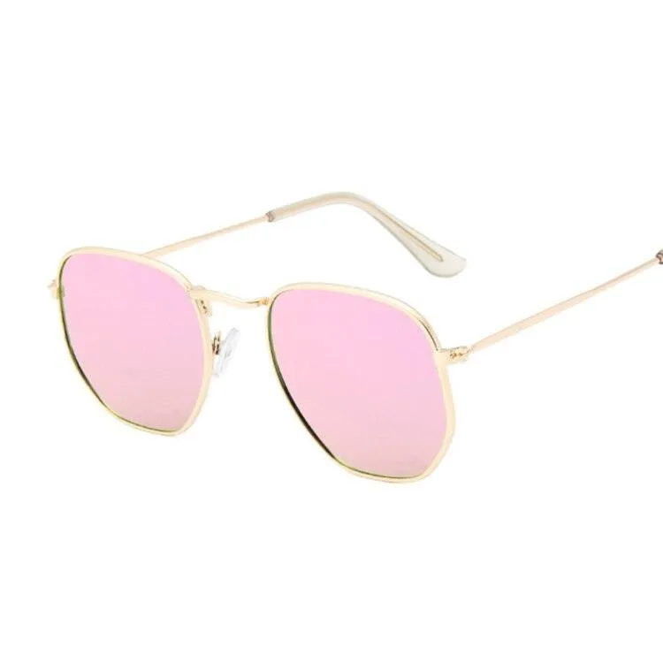 Classic Chic: Small Square Metal Frame Sunglasses