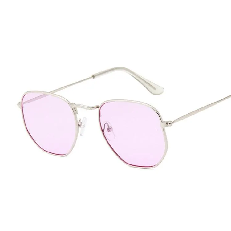 Classic Chic: Small Square Metal Frame Sunglasses