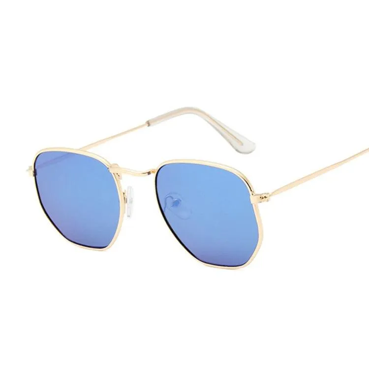 Classic Chic: Small Square Metal Frame Sunglasses