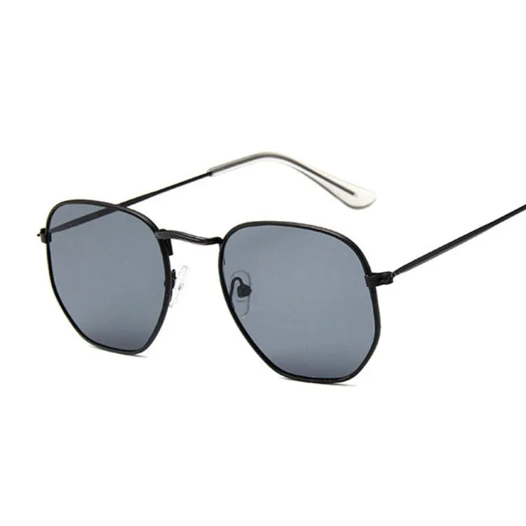 Classic Chic: Small Square Metal Frame Sunglasses