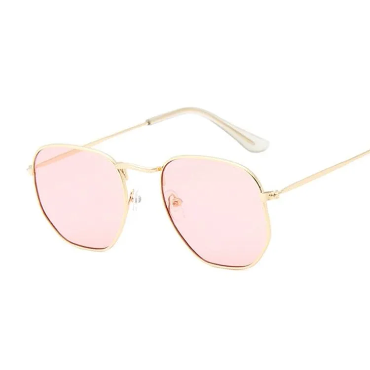 Classic Chic: Small Square Metal Frame Sunglasses