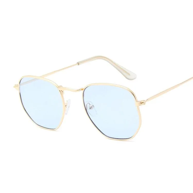 Classic Chic: Small Square Metal Frame Sunglasses