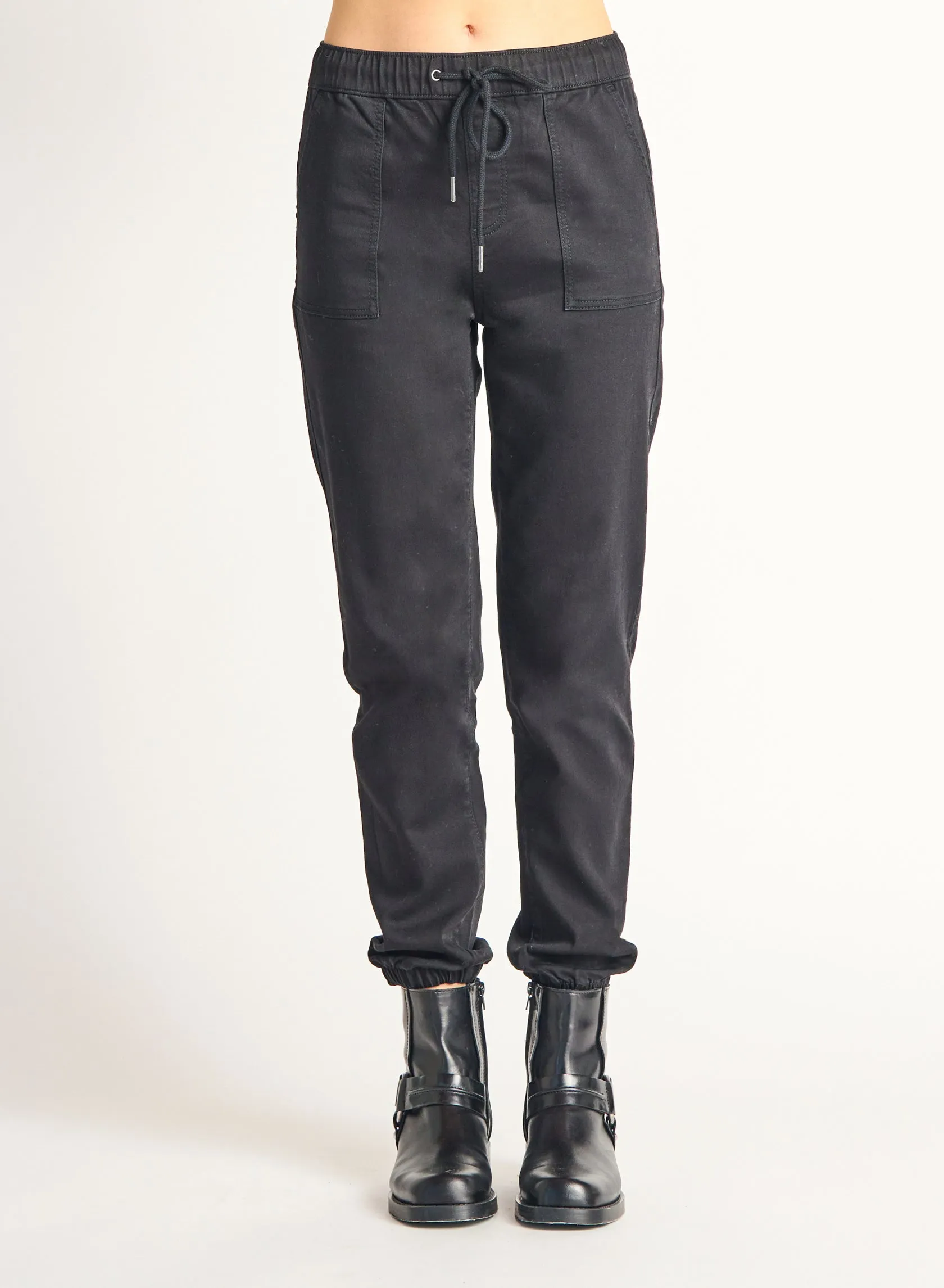 Dex Knit Denim Jogger In Jet Black Wash