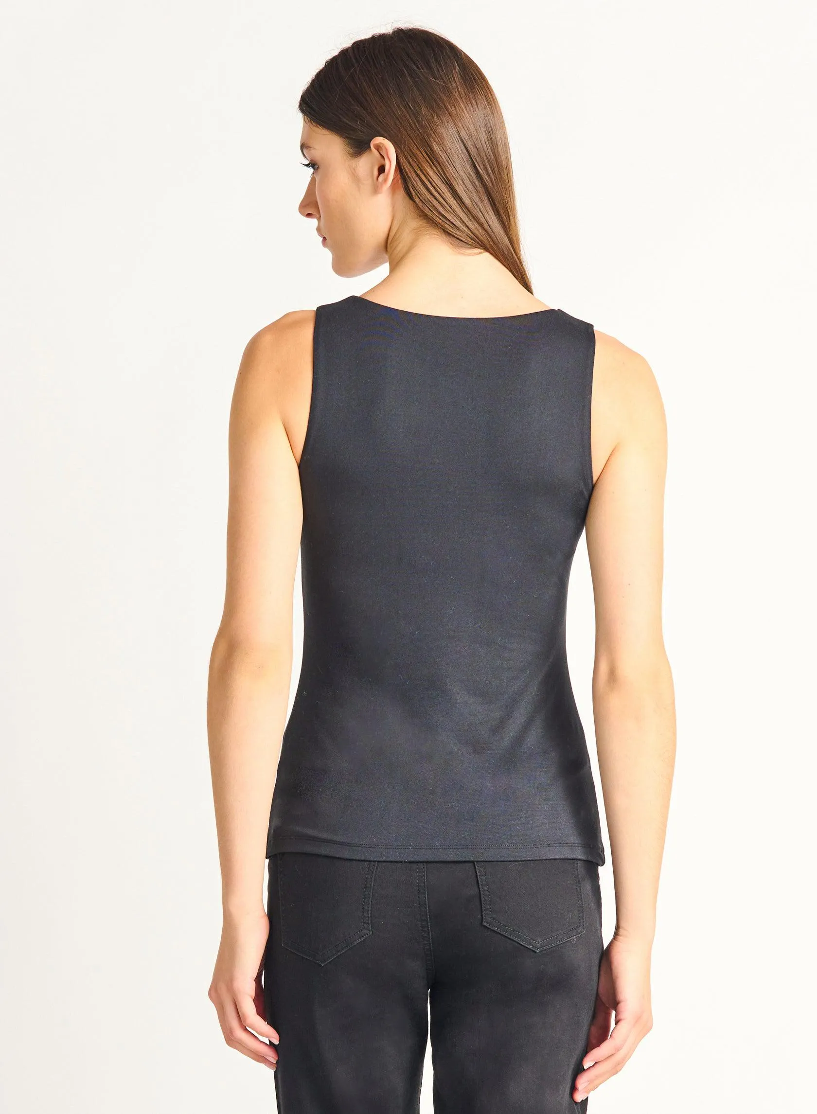 Dex Square Neck Tank In Black