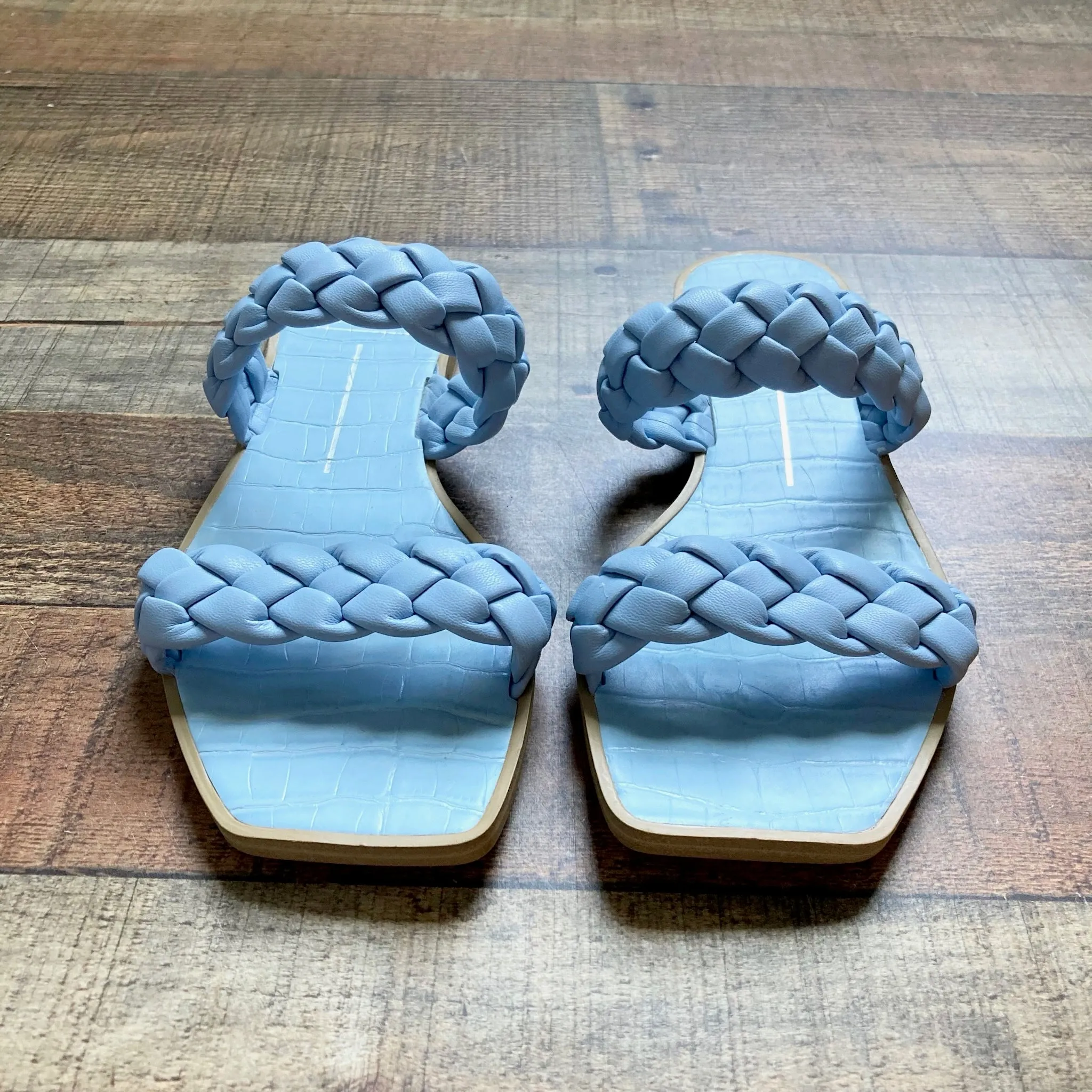 Dolce Vita Blue Braided Double Strap Slide On Sandals- Size 8 (sold out online)