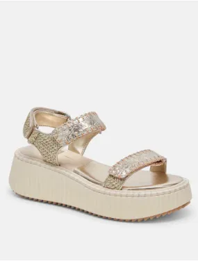 Dolce Vita Debra Sandal in Platinum Distressed Leather (Final Sale)