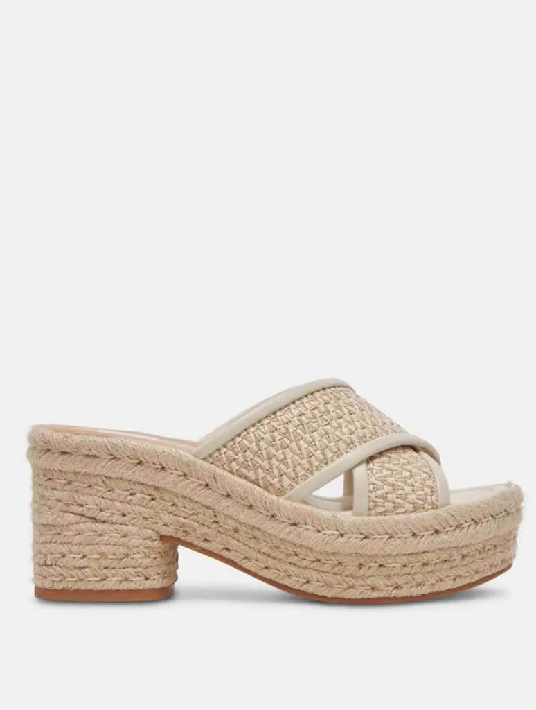 Dolce Vita Eldora Sandal in Natural White Raffia (Final Sale)