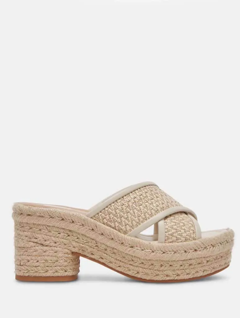 Dolce Vita Eldora Sandal in Natural White Raffia (Final Sale)