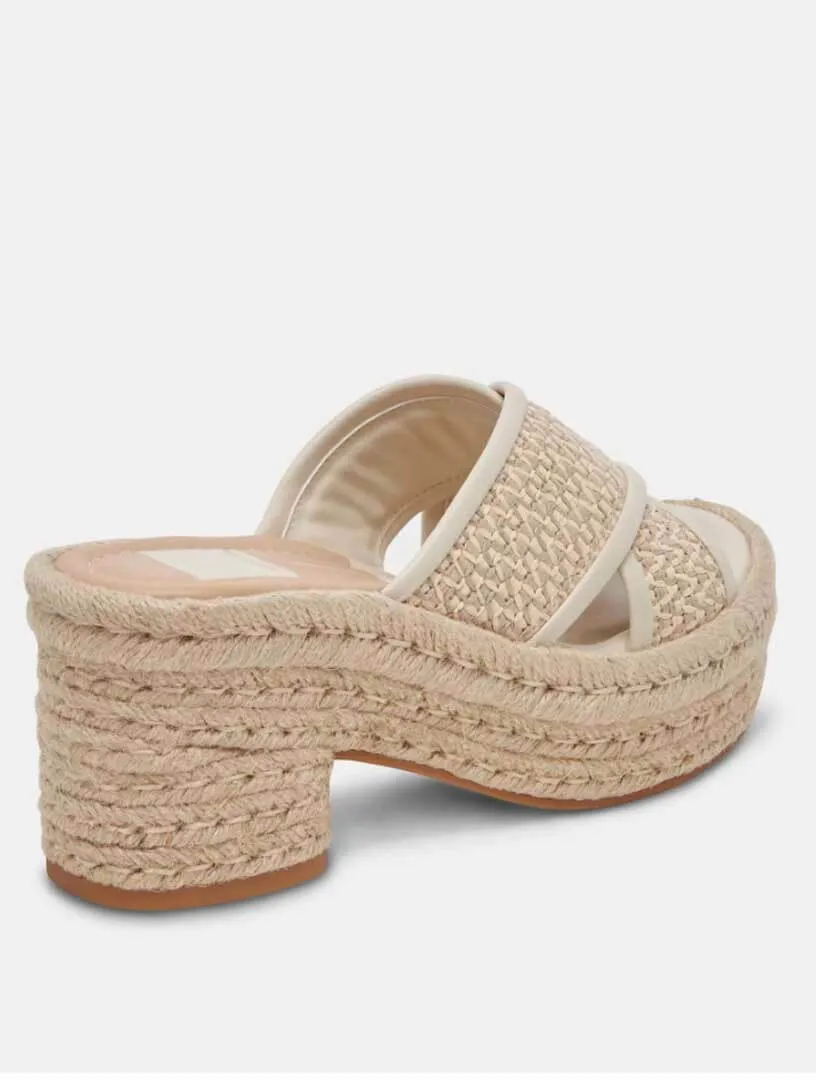 Dolce Vita Eldora Sandal in Natural White Raffia (Final Sale)