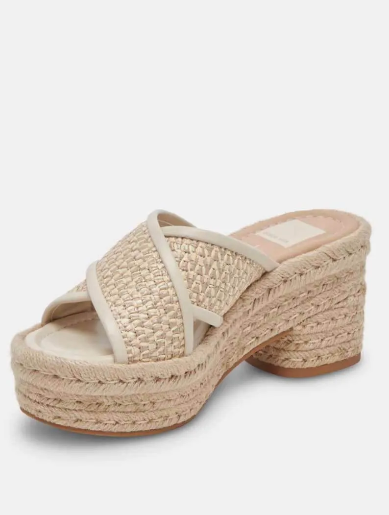 Dolce Vita Eldora Sandal in Natural White Raffia (Final Sale)