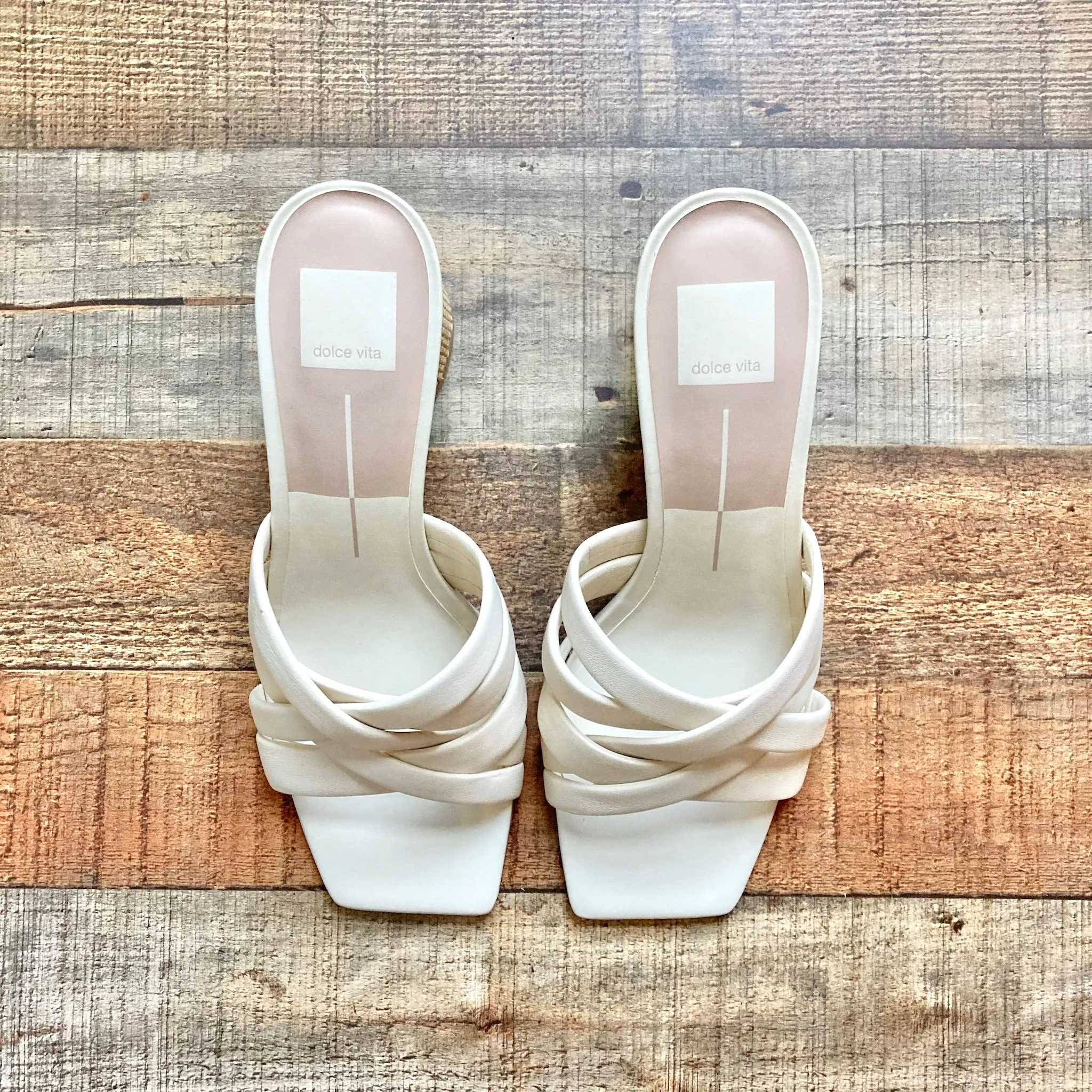 Dolce Vita Ivory Leather Strappy Heeled Sandals- Size 9.5 (BRAND NEW CONDITION)