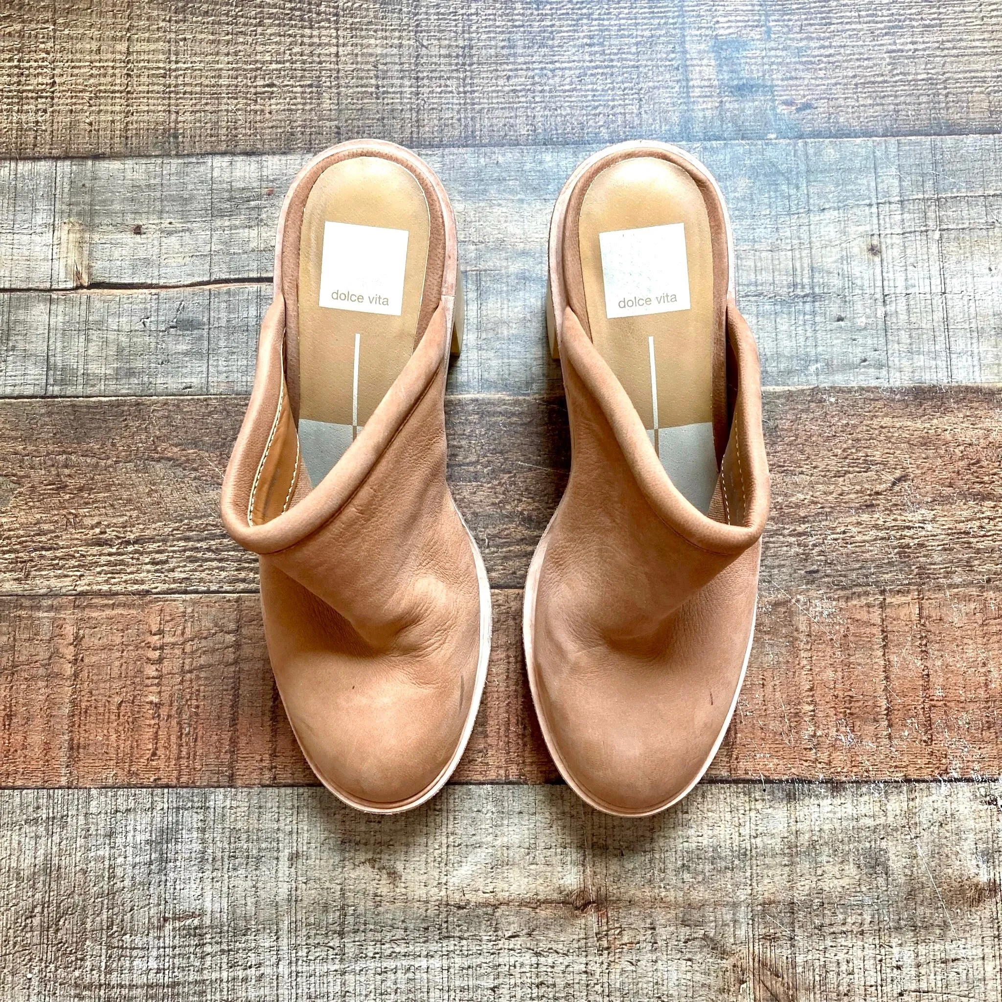 Dolce Vita Praline Nubuck Camdin Mules- Size 7 (sold out online)