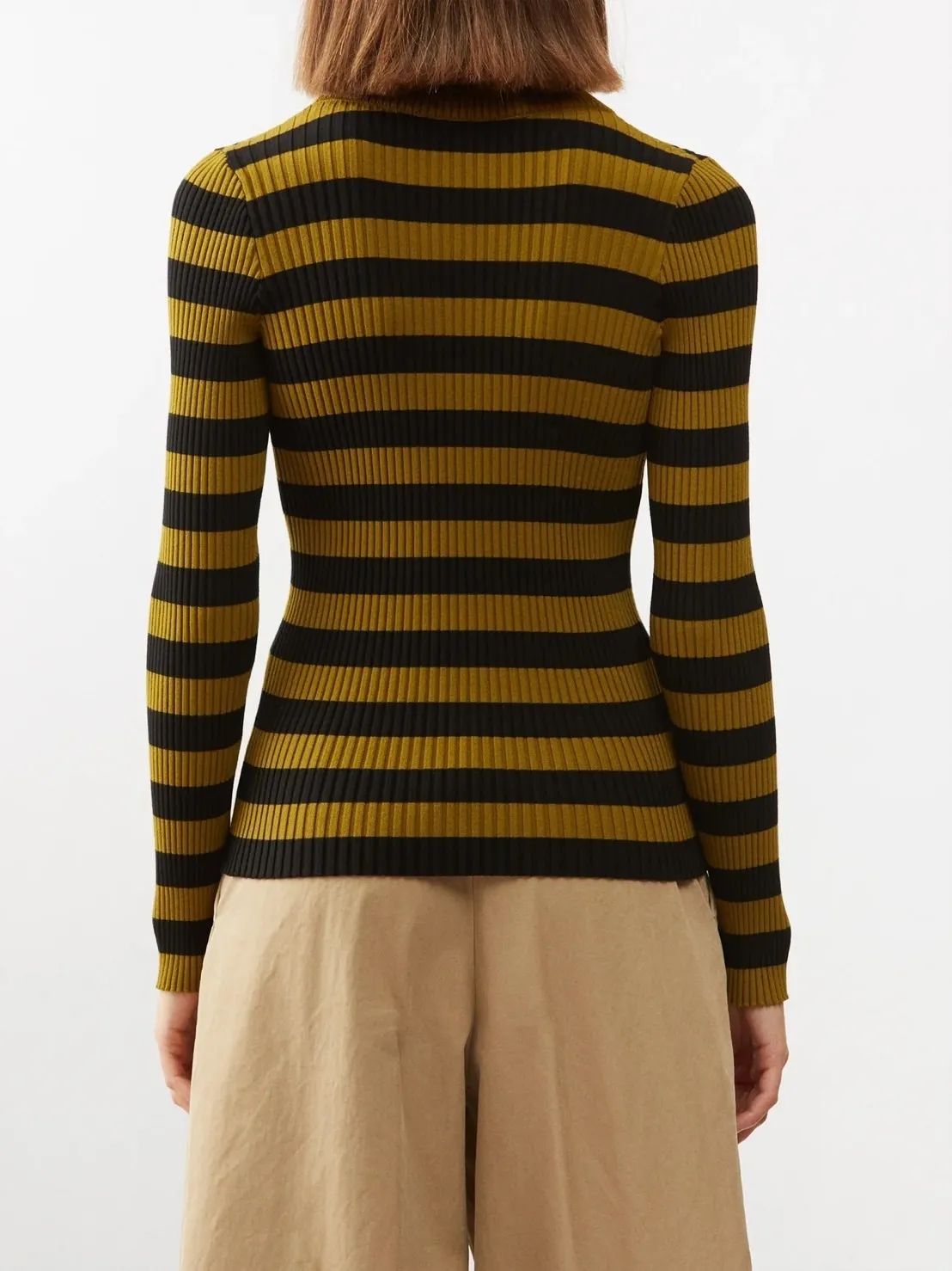 Dries Van Noten  |Stripes Casual Style Rib V-Neck Long Sleeves